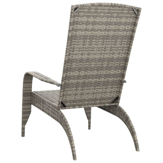 Garden Adirondack Chair, Grey Poly Rattan