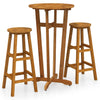 NNEVL 3 Piece Bar Set Solid Wood Acacia