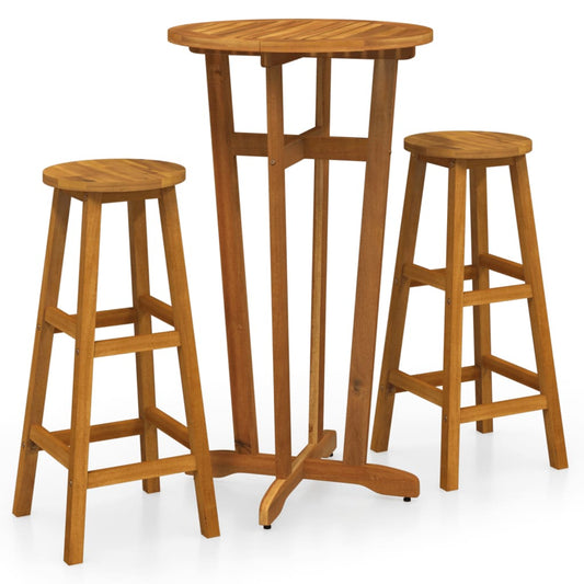 3-Piece Solid Acacia Wood Bar Set