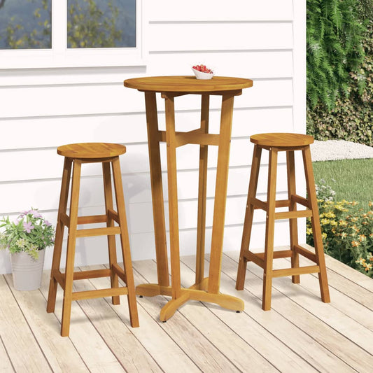 3-Piece Solid Acacia Wood Bar Set