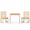 NNEVL 3 Piece Garden Bistro Set Solid Wood Pine