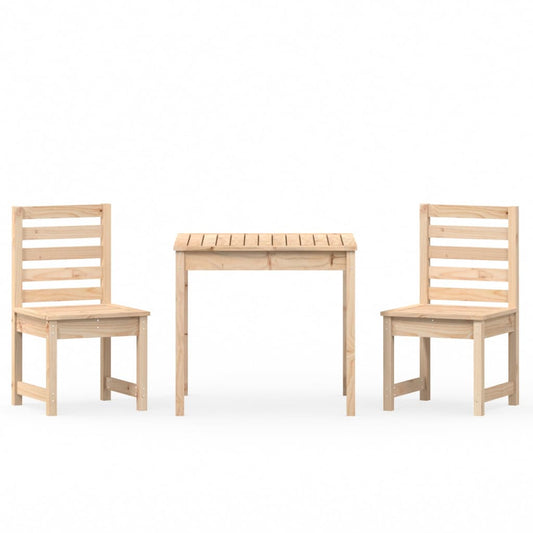 3-Piece Garden Bistro Set, Solid Pine Wood