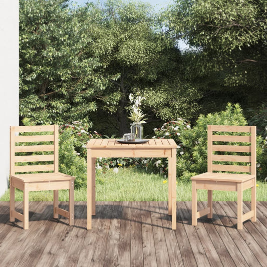 3-Piece Garden Bistro Set, Solid Pine Wood