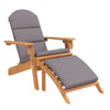 Adirondack Garden Chair with Footrest, Solid Acacia Wood