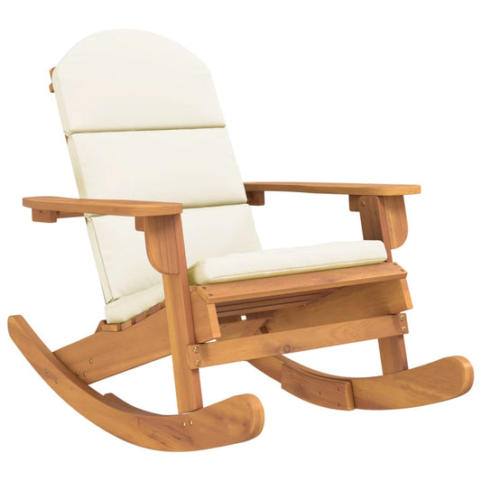 NNEVL Adirondack Rocking Chair with Cushions Solid Wood Acacia