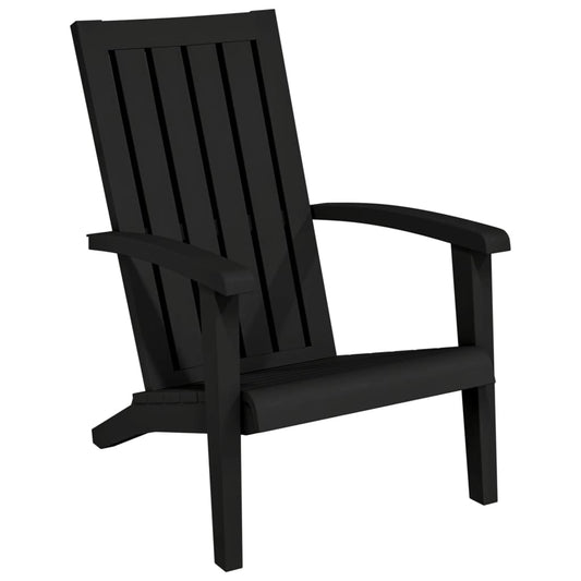 Garden Adirondack Chair, Black Polypropylene