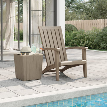 Garden Adirondack Chair, Light Brown Polypropylene