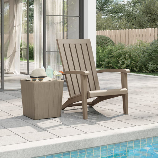 Garden Adirondack Chair, Light Brown Polypropylene