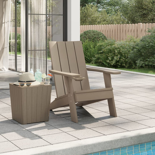 Garden Adirondack Chair, Light Brown Polypropylene