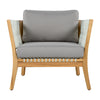 Acacia Wood Lounge Chair with Woven Rope Accents