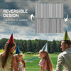 Reversible Outdoor Rug — 9' x 18' Gray Boho