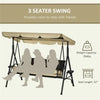 3-Seat Outdoor Patio Swing with Canopy & Cushions