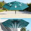 9.7 ft Teal Solar LED Patio Umbrella