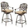 Elizabethan Cast Aluminum Outdoor Swivel Bar Stools, Set of 2