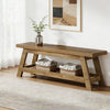 Wood-Tone Entryway Bench with Shoe Storage