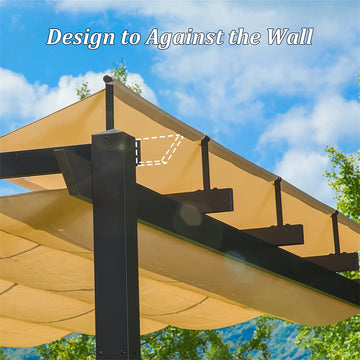 Retractable Aluminum Pergola with Sun Shade Canopy