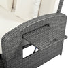 Wicker Double Chaise Lounge — two-person reclining wicker loungers with cushions and middle table