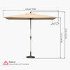 Rectangle Patio Umbrella With Crank Lift And Tilt Function