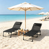 Folding Mesh Chaise Lounge Chairs, Set of 2