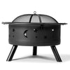 30-Inch Square Metal Fire Pit in Black