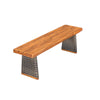 Acacia Wood Bench with Handwoven Rattan Legs