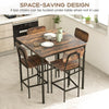 Counter Height Industrial Dining Table Set, 36x36 with 4 Bar Stools