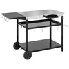 Outdoor Bar Cart Grill Table with Stainless Steel Top