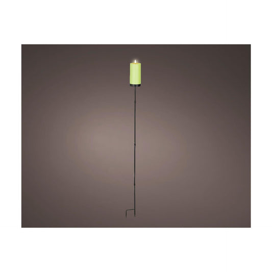 Lumineo solar candle on plug green plastic ø7xh117cm-0