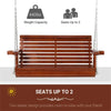 Two-Seater Fir Wood Patio Swing Bench, Brown