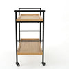 Industrial Rolling Bar Cart with Wood Shelves