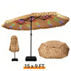 15 x 9 ft Double-Sided Solar LED Patio Umbrella