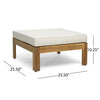 5-Piece Acacia Wood Outdoor L-Shaped Sofa Set with Ottoman