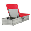 Rattan Chaise Lounge Set of 2 with Side Table