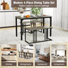 Nested Oak Dining Set with Bench & 2 Stools (4-Piece)