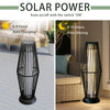 2-Piece Solar Powered Wicker Patio Floor Lamp Set