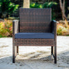3-Piece Wicker Bistro Set, Brown & Navy