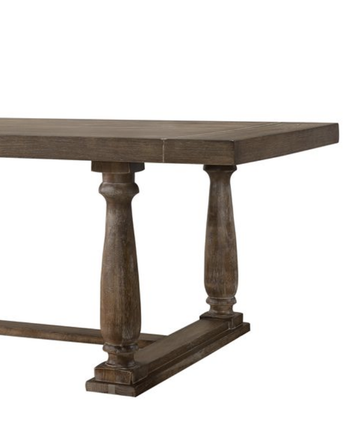 Bernard Weathered Oak Trestle Dining Table