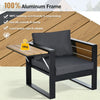 Aluminum Frame 4-Piece Outdoor Patio Conversation Set with Sofa