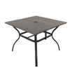 5-Piece Square Patio Dining Set with 37.8-Inch Wood-Grain Table and 4