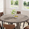 47-Inch Round Wood Farmhouse Dining Table, Grey