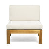 5-Piece Acacia Wood Outdoor L-Shaped Sofa Set with Ottoman