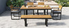 6-Piece Acacia Wood Outdoor Dining Set with Table, Chairs & Bench