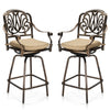 Elizabethan Cast Aluminum Outdoor Swivel Bar Stools, Set of 2