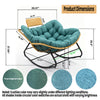 Papasan Oversized Egg Rocking Chair with Rattan Head Pillow, Green