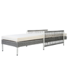 All-Weather PE Rattan Chaise Lounge with Cushion - Grey