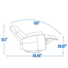Manual Recliner with Rocker, Swivel & Heat Massage, Brown