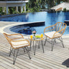 Rattan Conversation Set — 3 Piece