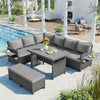 Wicker L-Shaped Patio Sectional — 5 Piece