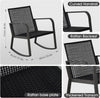 Blue 3-Piece Patio Bistro Set with Rocking Chairs