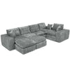 Modern Boucle L-Shaped Sectional Sofa with Two Moveable Ottomans,